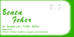 beata feher business card