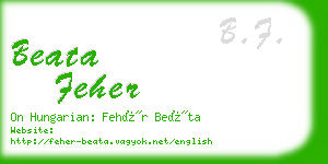 beata feher business card